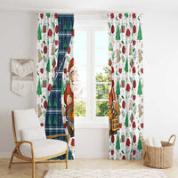 Nicaragua Christmas Window Curtain with Santa Cooking Gallina Rellena Tree Flag and Festive Icons Design - Wonder Print Shop