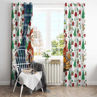 Nicaragua Christmas Window Curtain with Santa Cooking Gallina Rellena Tree Flag and Festive Icons Design - Wonder Print Shop