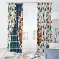 Nicaragua Christmas Window Curtain with Santa Cooking Gallina Rellena Tree Flag and Festive Icons Design - Wonder Print Shop