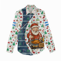 Nicaragua Christmas Women Casual Shirt with Santa Cooking Gallina Rellena Tree Flag and Festive Icons Design - Wonder Print Shop