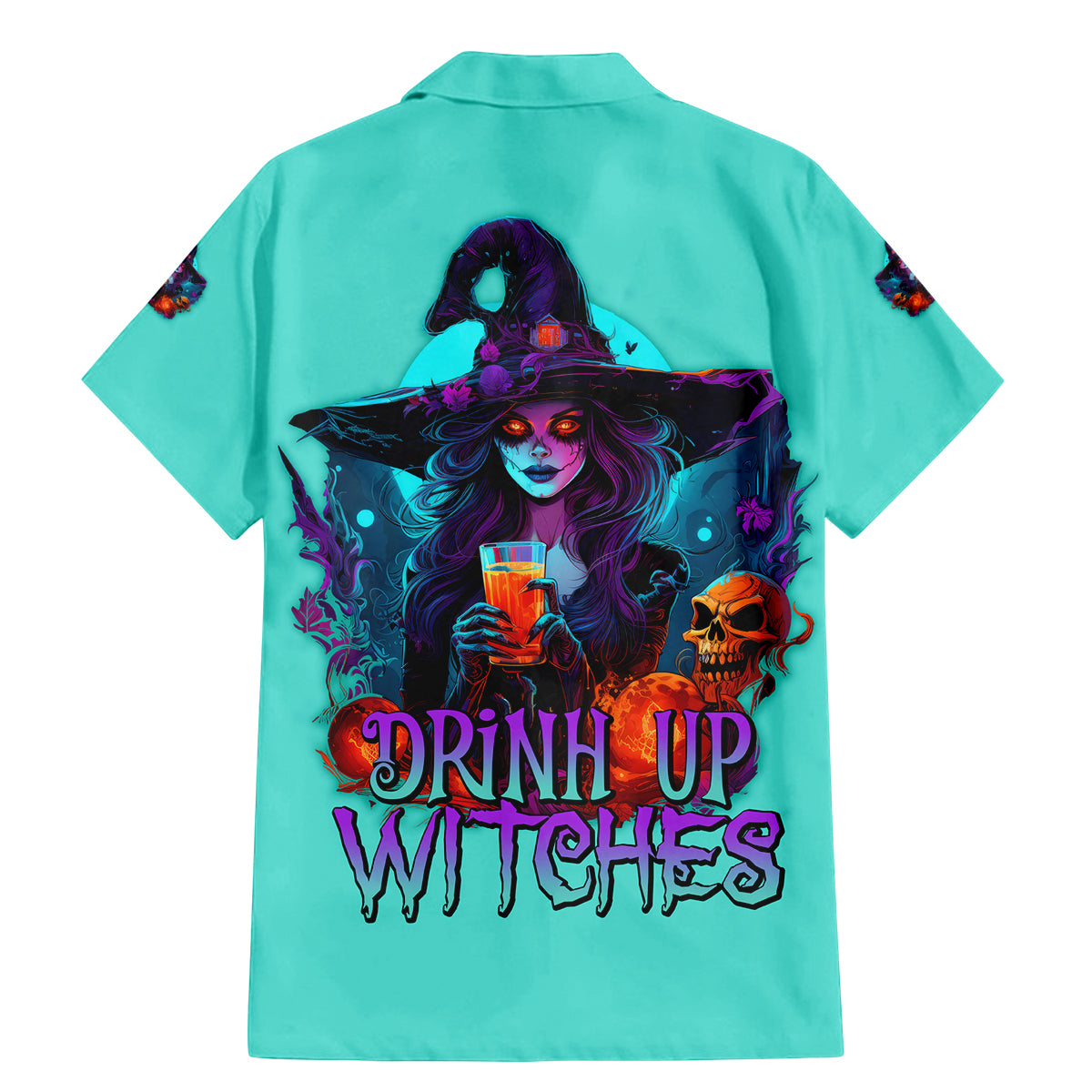 Drink Up Witches Halloween Family Matching Mermaid Dress and Hawaiian Shirt - Wonder Print Shop