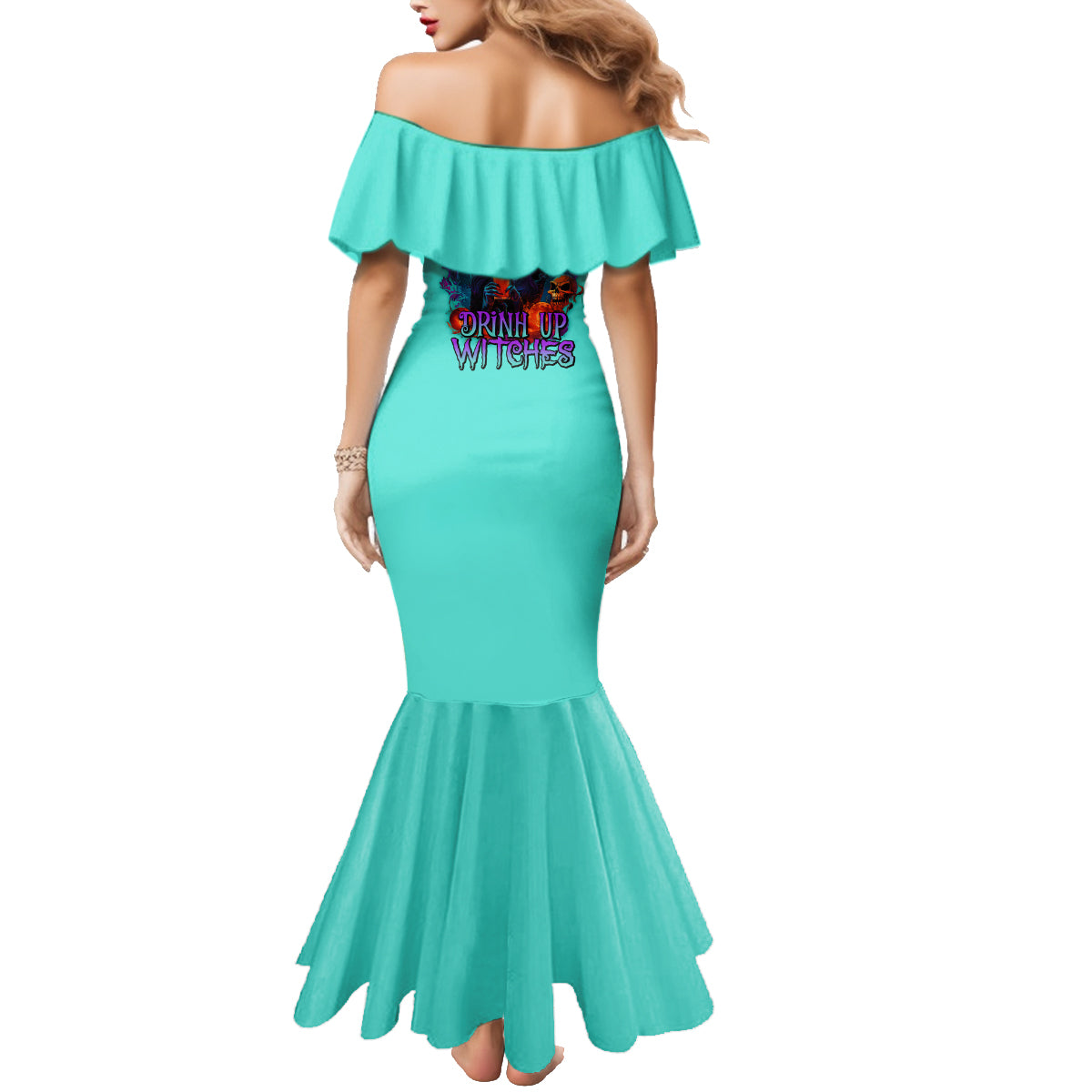 Drink Up Witches Halloween Family Matching Mermaid Dress and Hawaiian Shirt - Wonder Print Shop