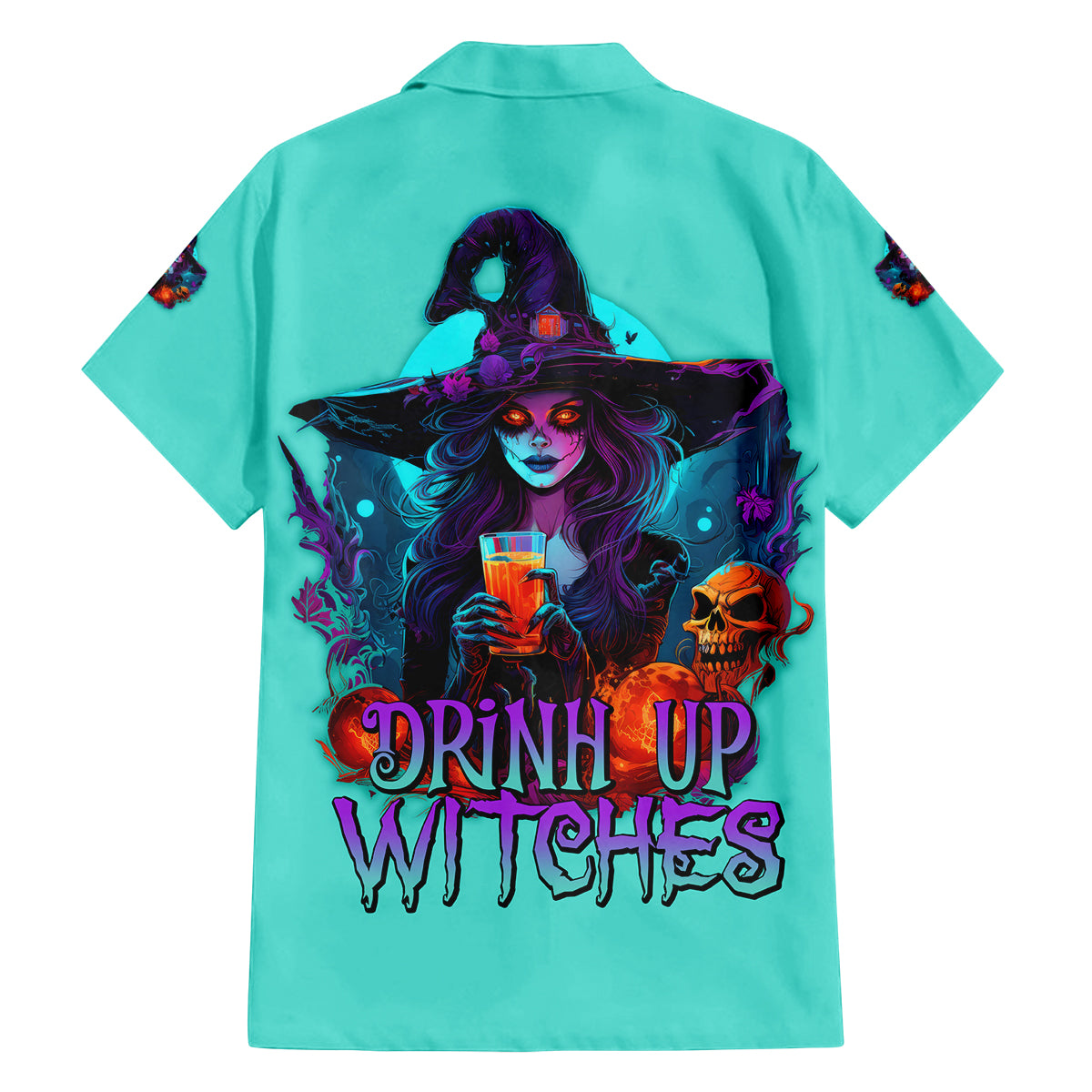 Drink Up Witches Halloween Family Matching Summer Maxi Dress and Hawaiian Shirt - Wonder Print Shop