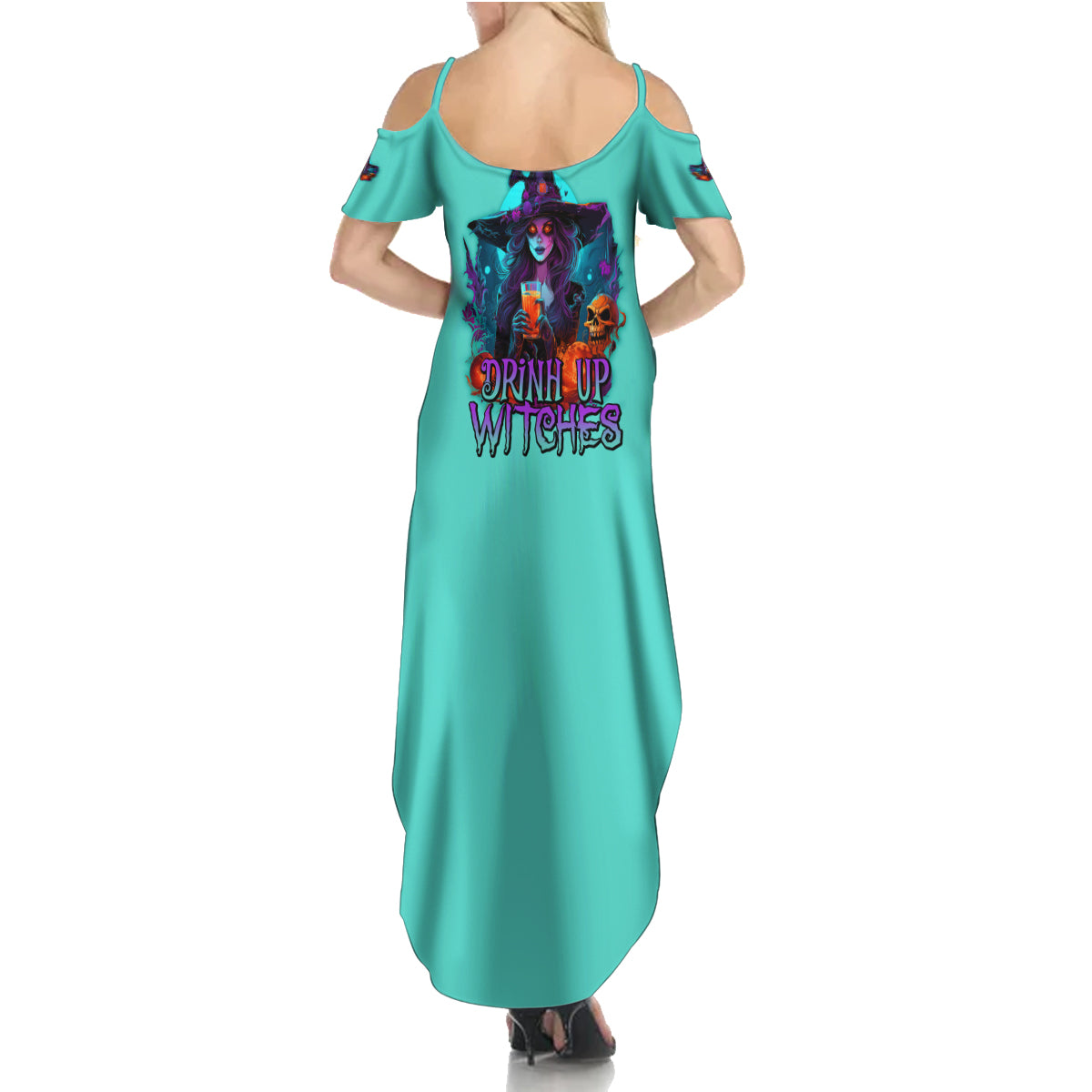 Drink Up Witches Halloween Family Matching Summer Maxi Dress and Hawaiian Shirt - Wonder Print Shop