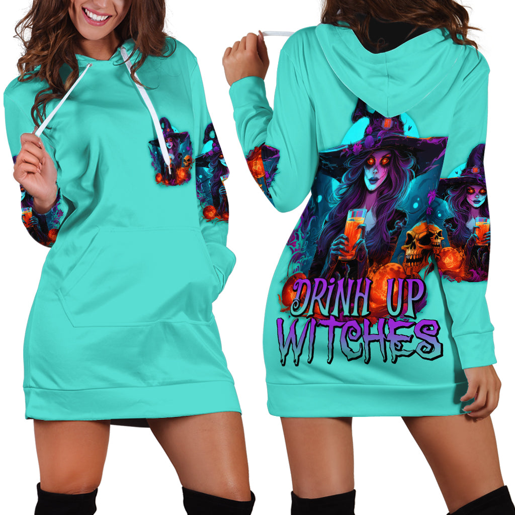 Drink Up Witches Halloween Hoodie Dress - Wonder Print Shop