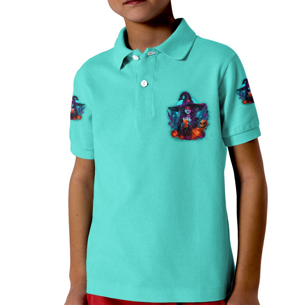 Drink Up Witches Halloween Kid Polo Shirt - Wonder Print Shop