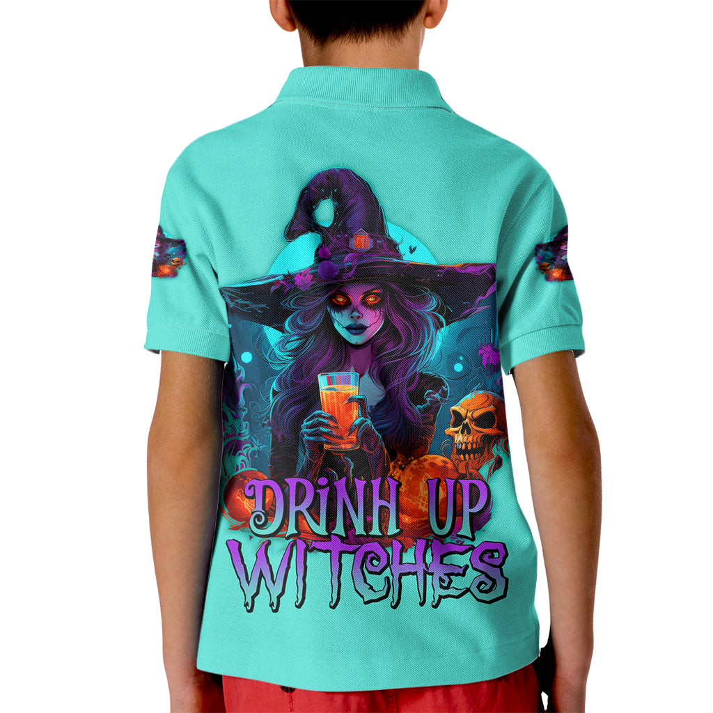 Drink Up Witches Halloween Kid Polo Shirt - Wonder Print Shop