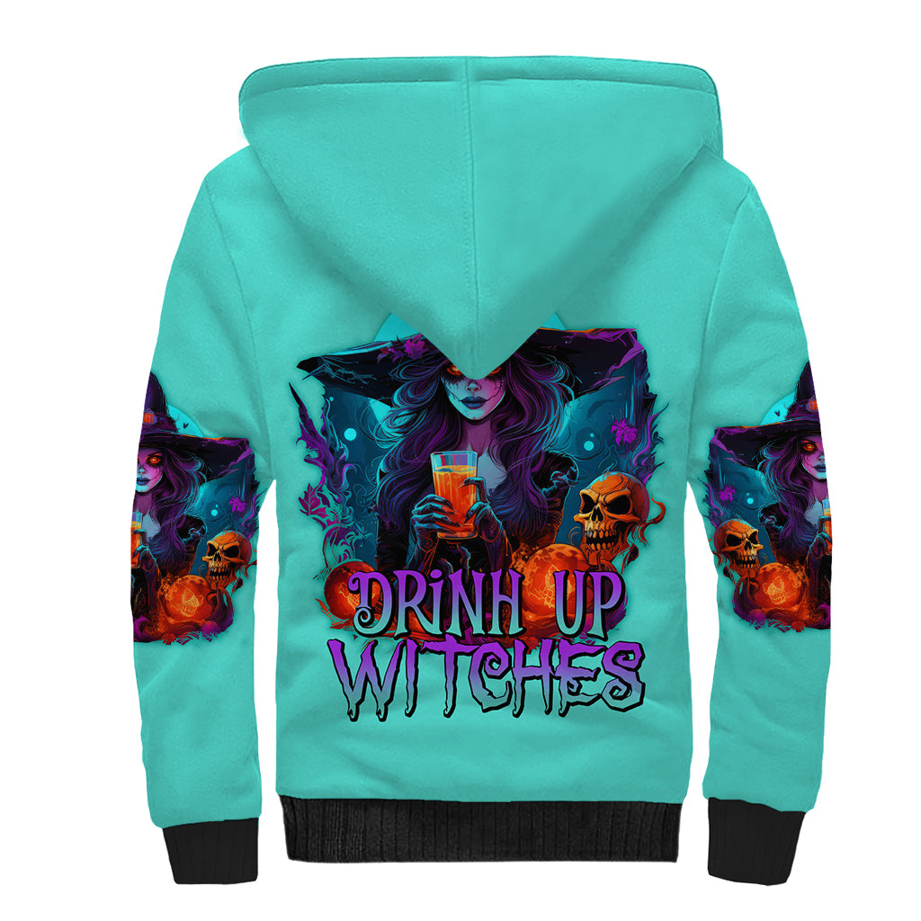 Drink Up Witches Halloween Sherpa Hoodie - Wonder Print Shop