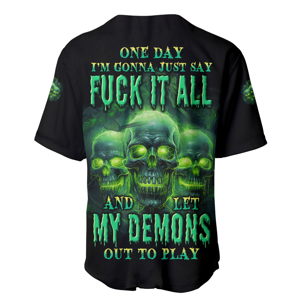 One Day I'm Gonna Just Say Baseball Jersey - Wonder Print Shop