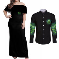 One Day I'm Gonna Just Say Couples Matching Off Shoulder Maxi Dress and Long Sleeve Button Shirt - Wonder Print Shop