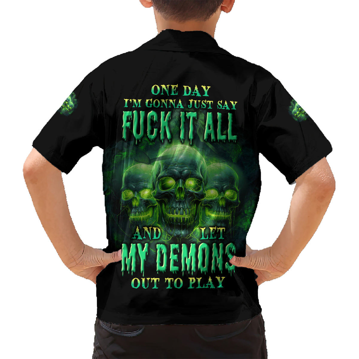 One Day I'm Gonna Just Say Kid Hawaiian Shirt - Wonder Print Shop
