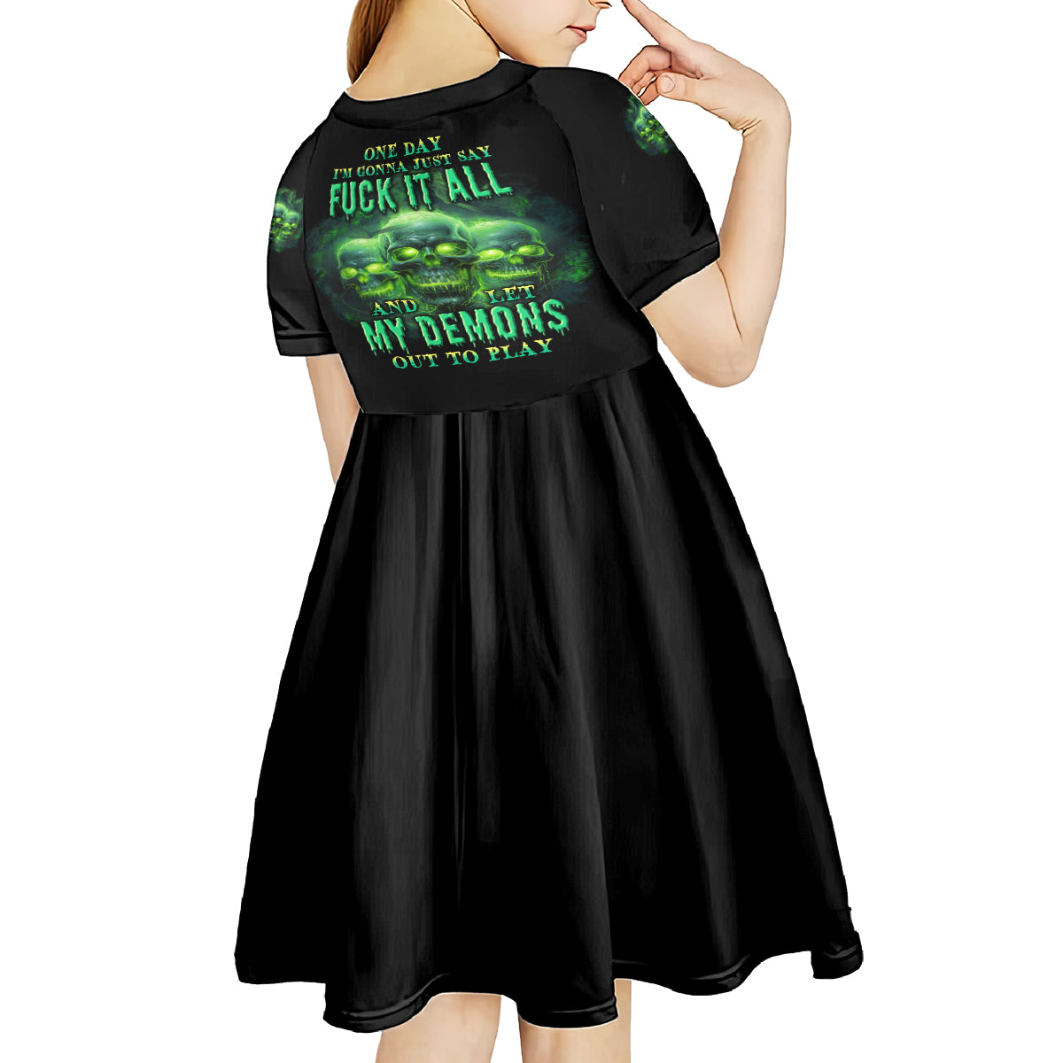 One Day I'm Gonna Just Say Kid Short Sleeve Dress - Wonder Print Shop