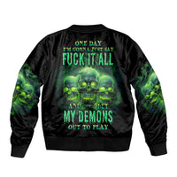 One Day I'm Gonna Just Say Sleeve Zip Bomber Jacket - Wonder Print Shop