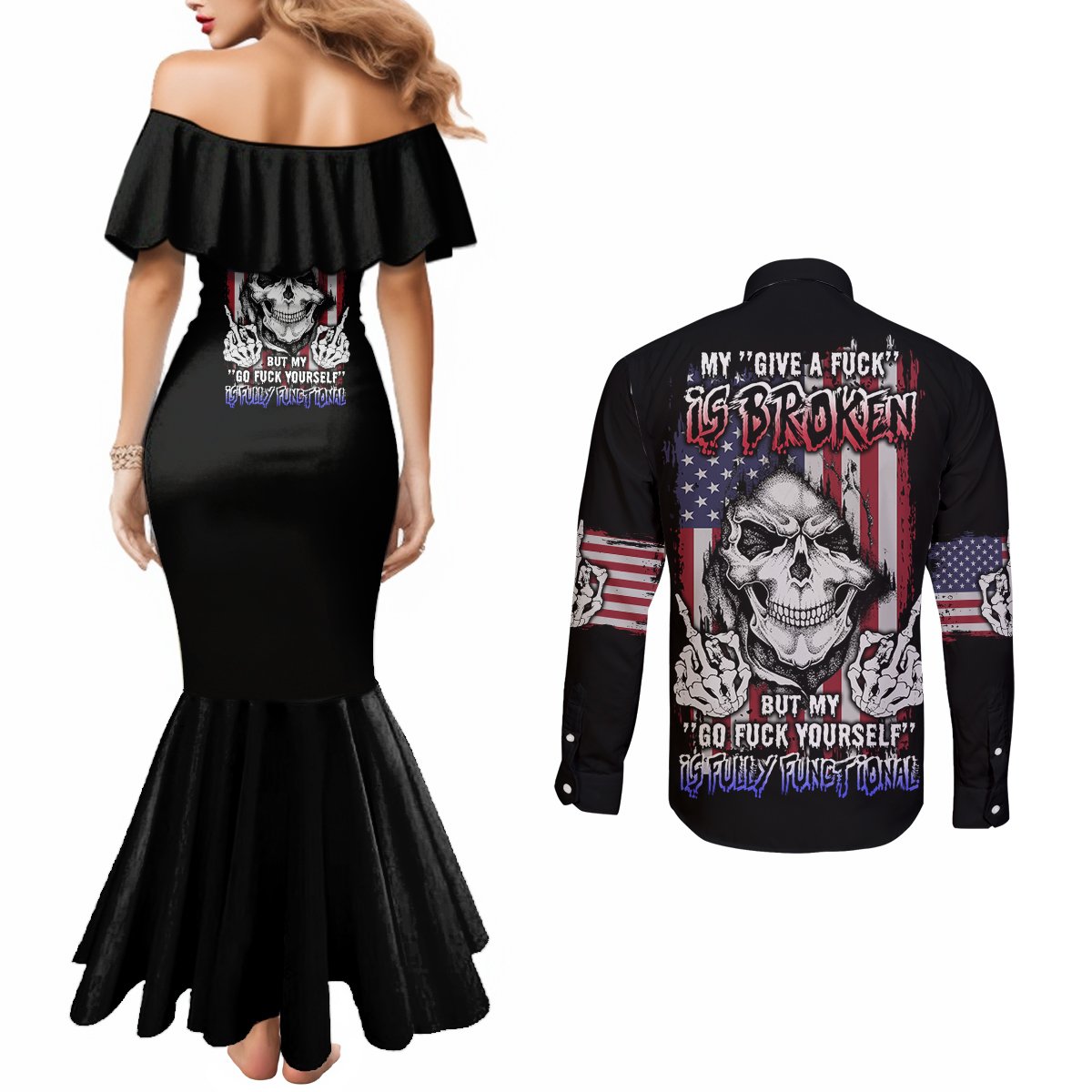 my-give-a-f-reaper-flag-couples-matching-mermaid-dress-and-long-sleeve-button-shirt