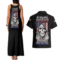 My Give A F Reaper Flag Couples Matching Tank Maxi Dress and Hawaiian Shirt - Wonder Print Shop