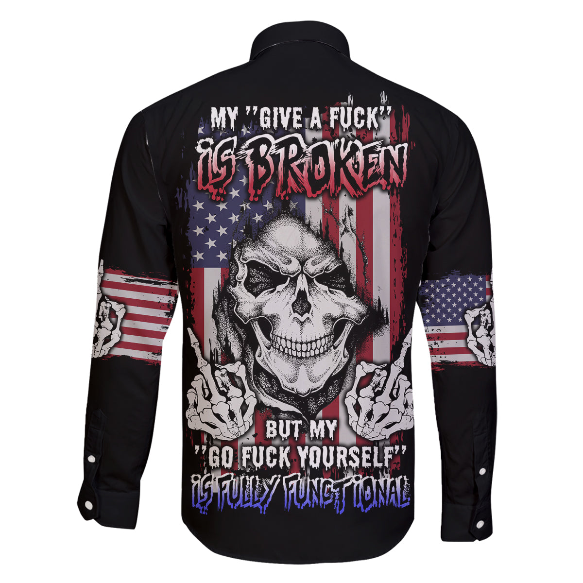 My Give A F Reaper Flag Family Matching Long Sleeve Bodycon Dress and Hawaiian Shirt - Wonder Print Shop