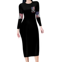 My Give A F Reaper Flag Family Matching Long Sleeve Bodycon Dress and Hawaiian Shirt - Wonder Print Shop
