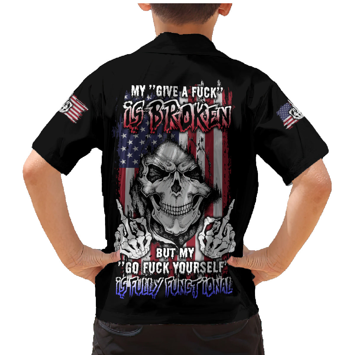 My Give A F Reaper Flag Family Matching Mermaid Dress and Hawaiian Shirt - Wonder Print Shop