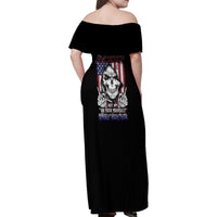 My Give A F Reaper Flag Family Matching Off Shoulder Maxi Dress and Hawaiian Shirt - Wonder Print Shop