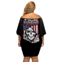 My Give A F Reaper Flag Family Matching Off Shoulder Short Dress and Hawaiian Shirt - Wonder Print Shop