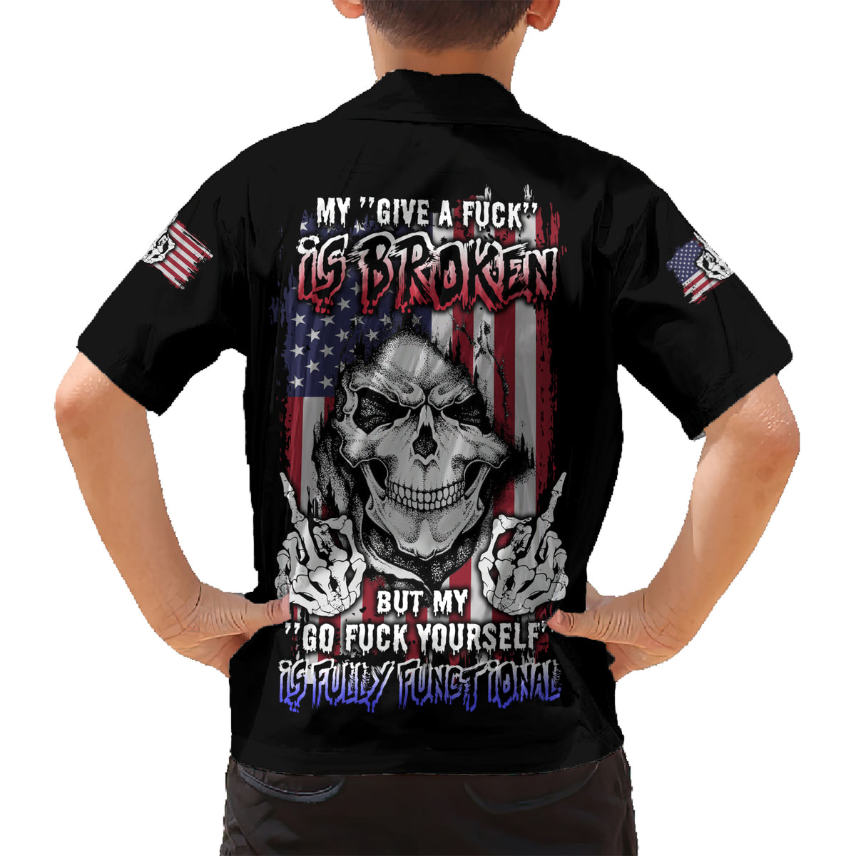 My Give A F Reaper Flag Kid Hawaiian Shirt - Wonder Print Shop