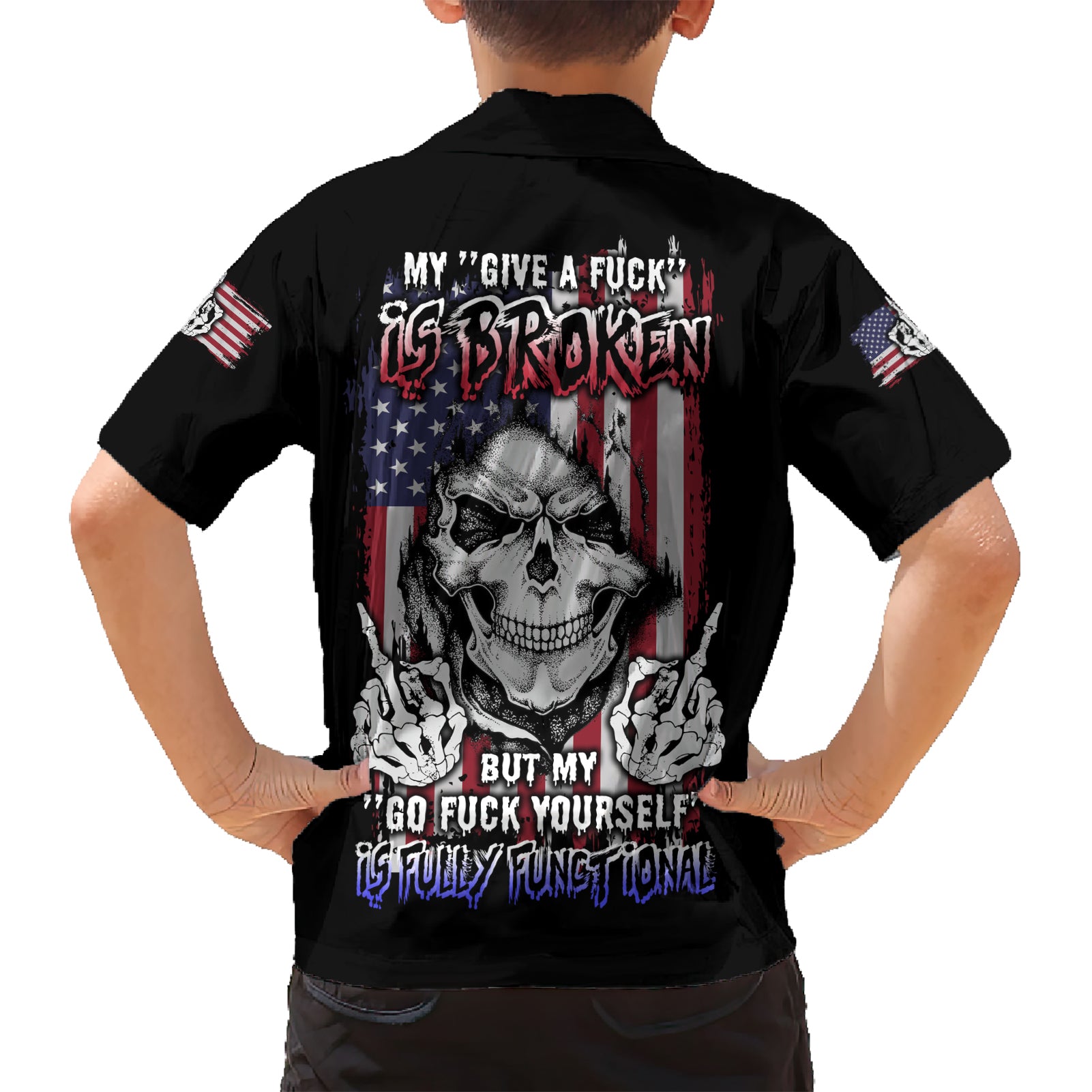 My Give A F Reaper Flag Kid Hawaiian Shirt - Wonder Print Shop