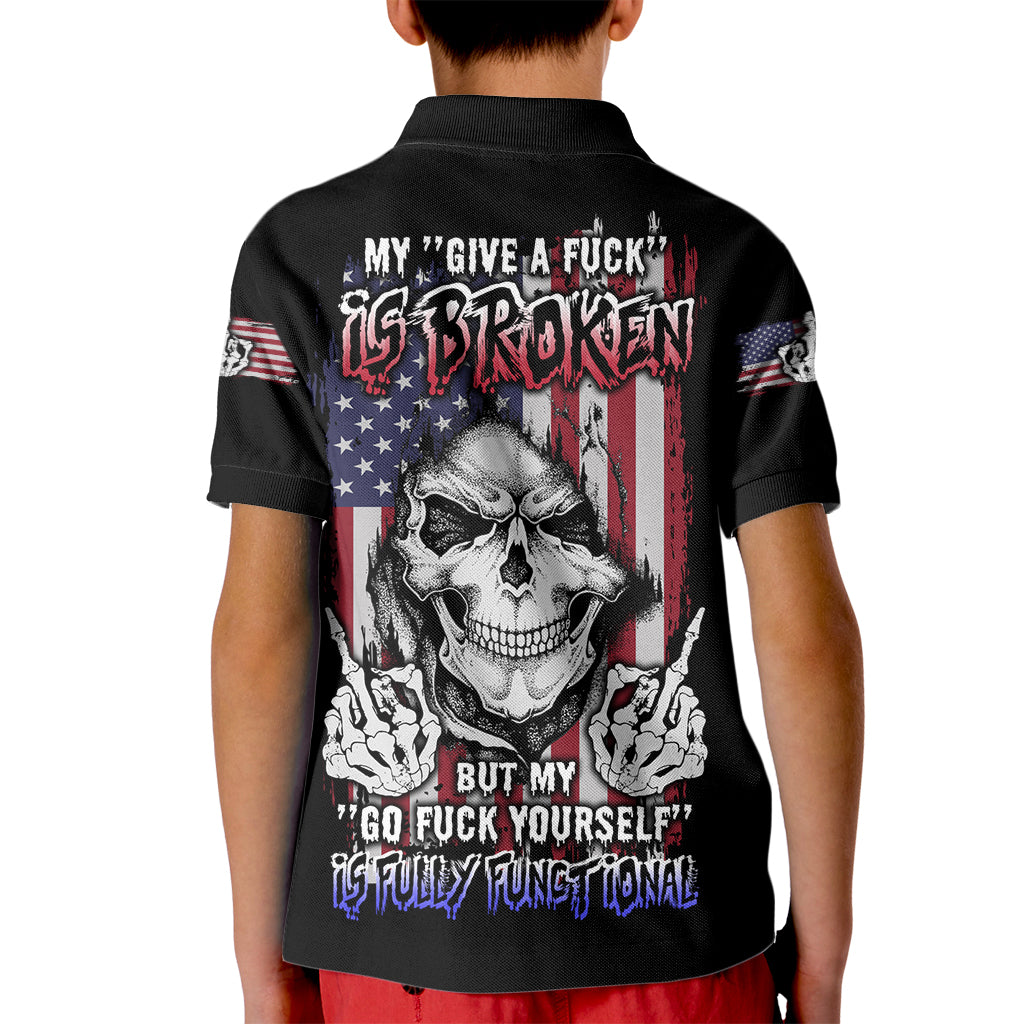 My Give A F Reaper Flag Kid Polo Shirt - Wonder Print Shop