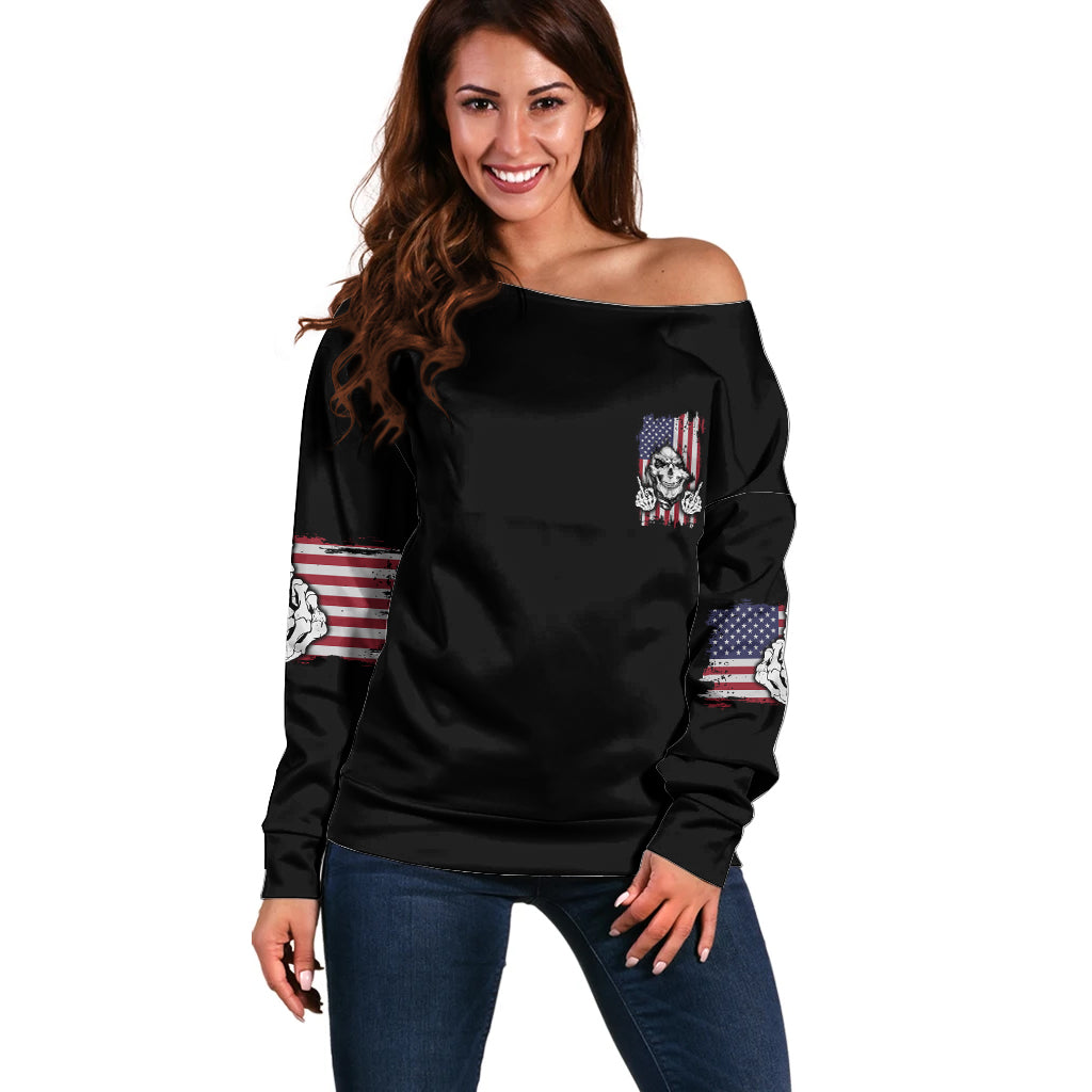 My Give A F Reaper Flag Off Shoulder Sweater - Wonder Print Shop