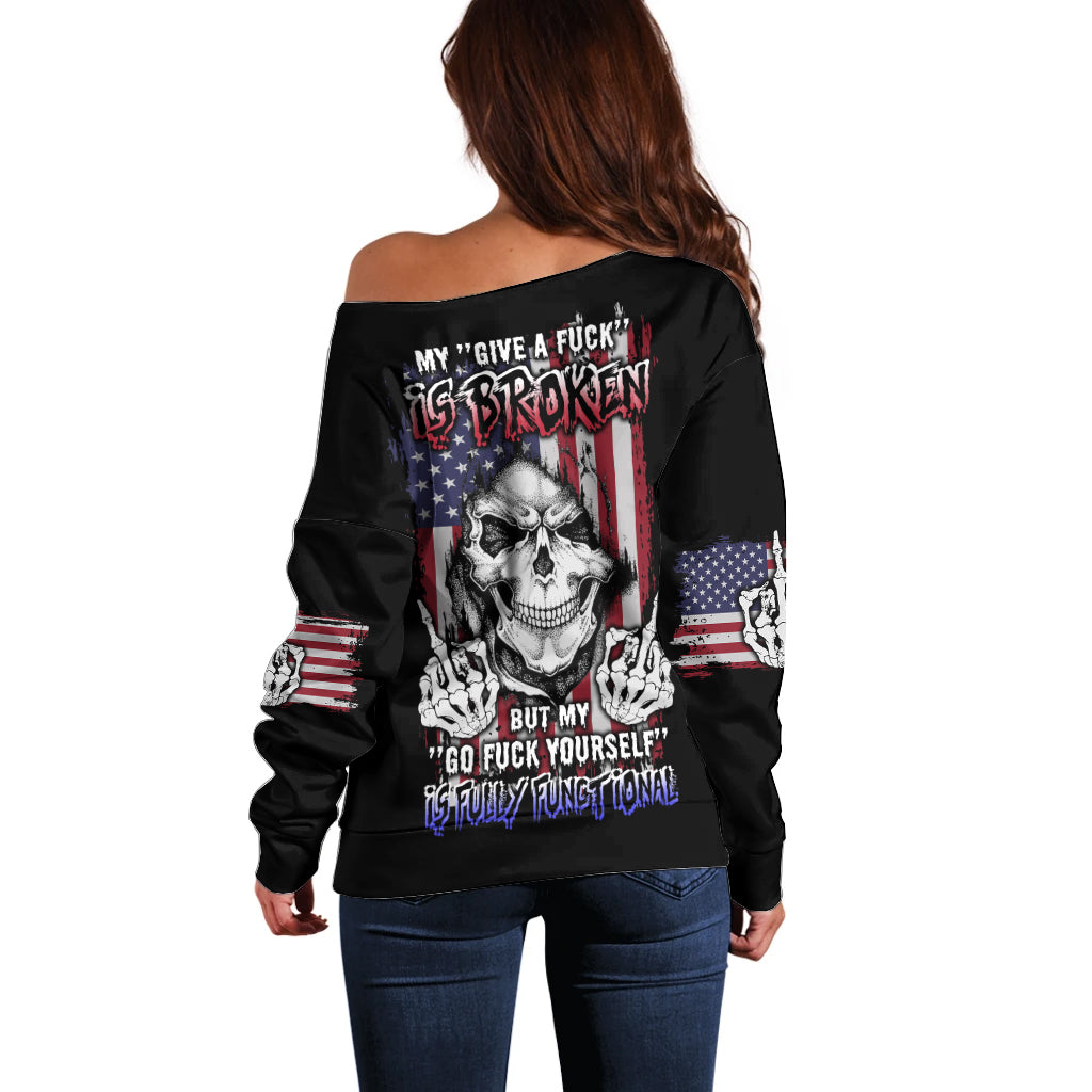 My Give A F Reaper Flag Off Shoulder Sweater - Wonder Print Shop
