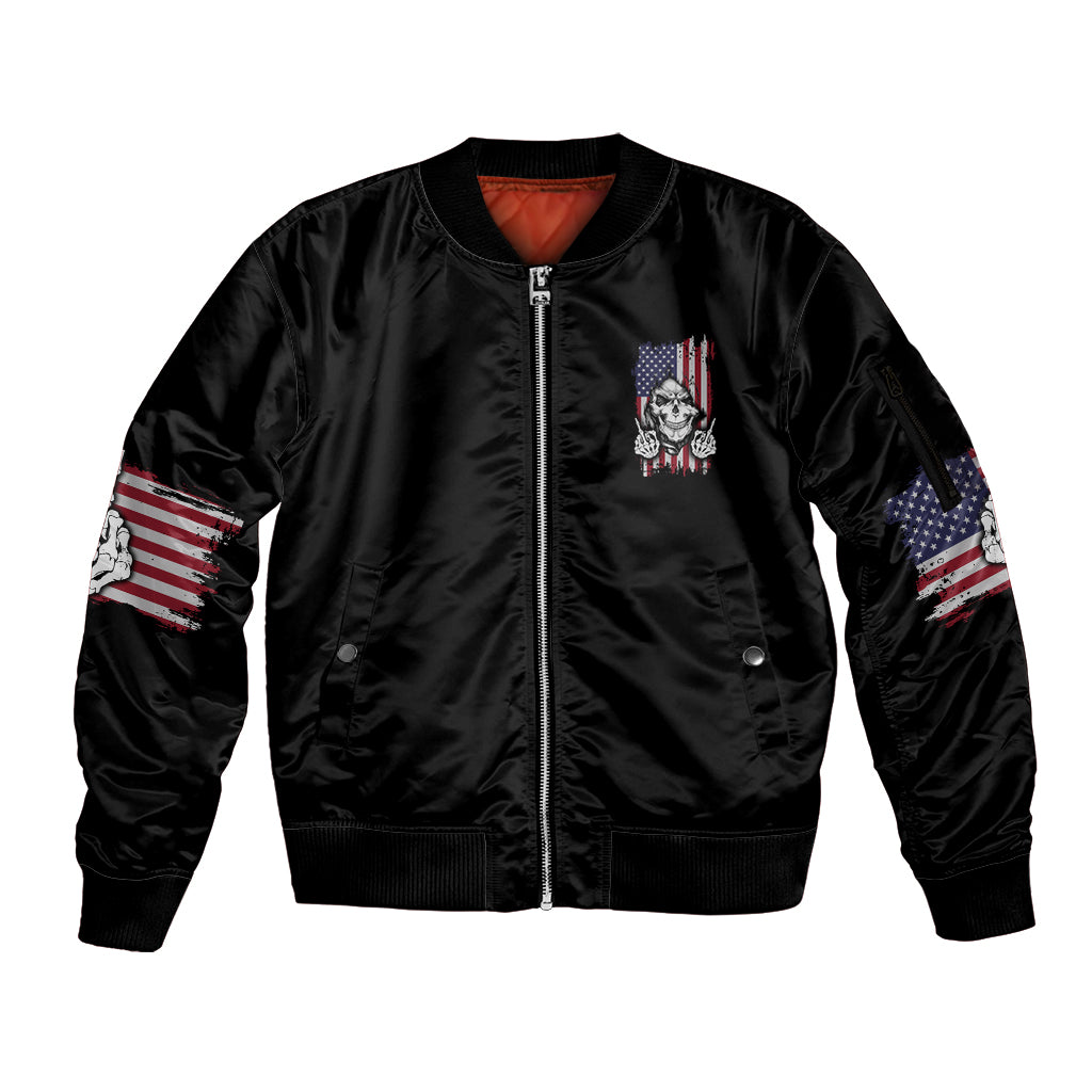 My Give A F Reaper Flag Sleeve Zip Bomber Jacket - Wonder Print Shop