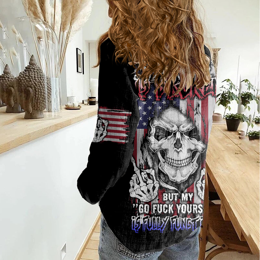 My Give A F Reaper Flag Women Casual Shirt - Wonder Print Shop