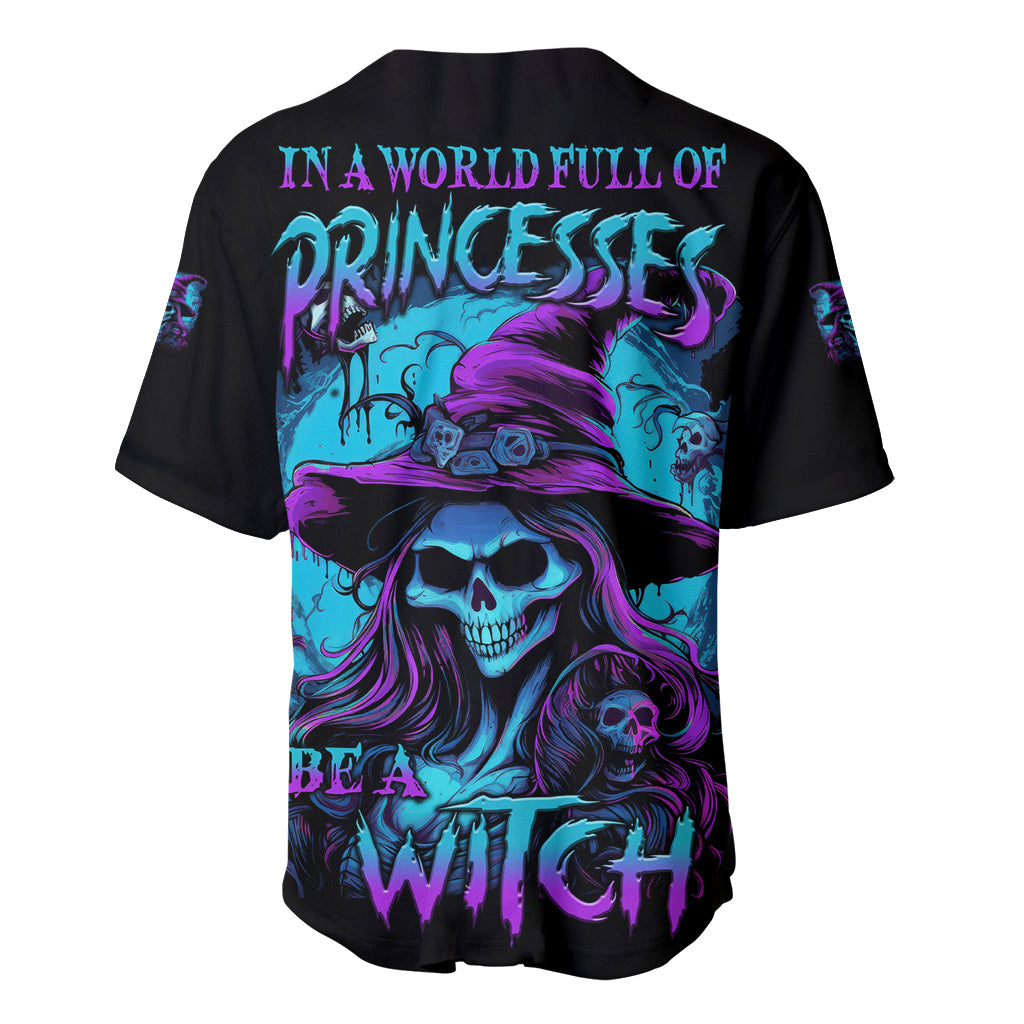 In A World Full Of Princesses Be A Witch Halloween Baseball Jersey - Wonder Print Shop