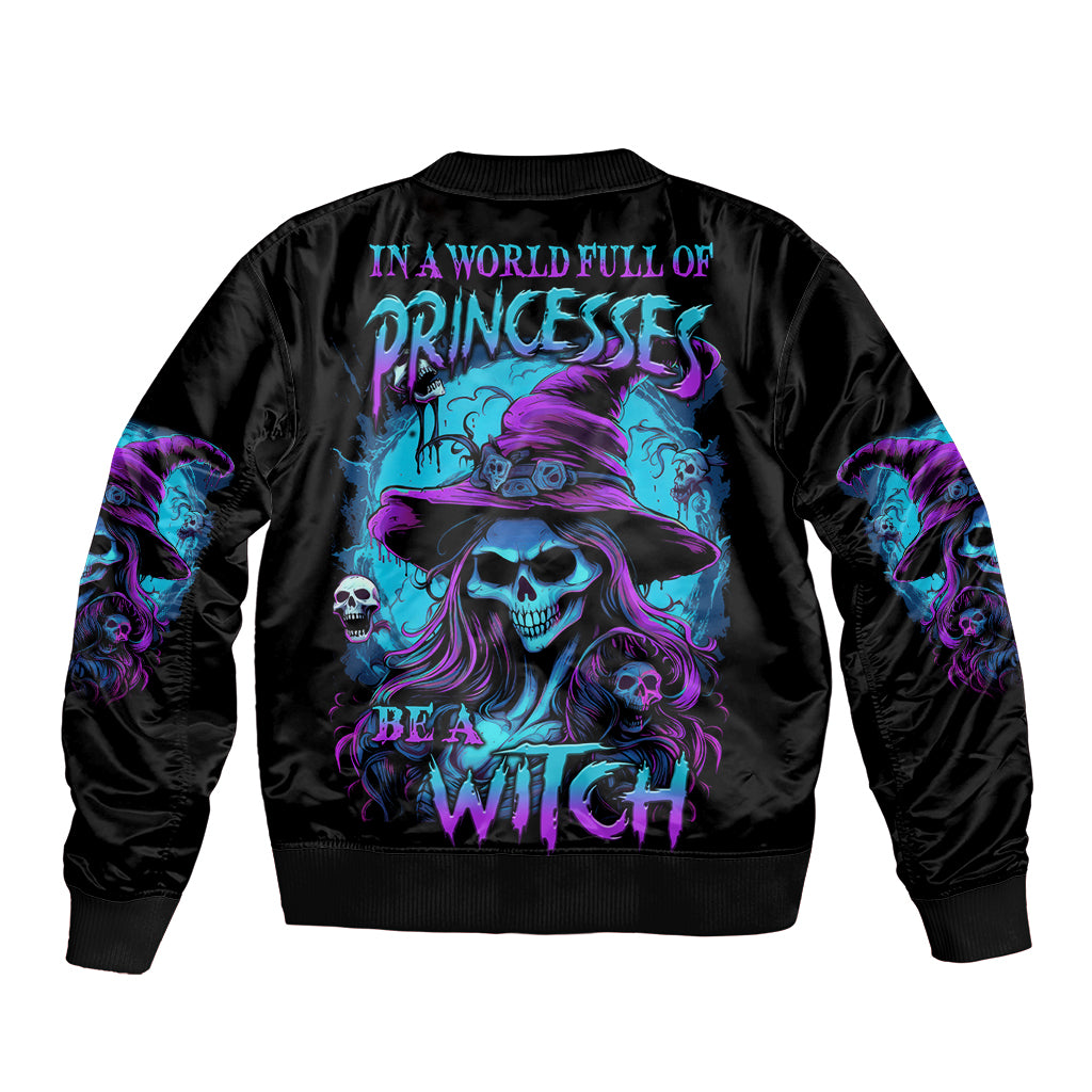 In A World Full Of Princesses Be A Witch Halloween Bomber Jacket - Wonder Print Shop