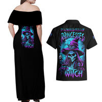 In A World Full Of Princesses Be A Witch Halloween Couples Matching Off Shoulder Maxi Dress and Hawaiian Shirt - Wonder Print Shop