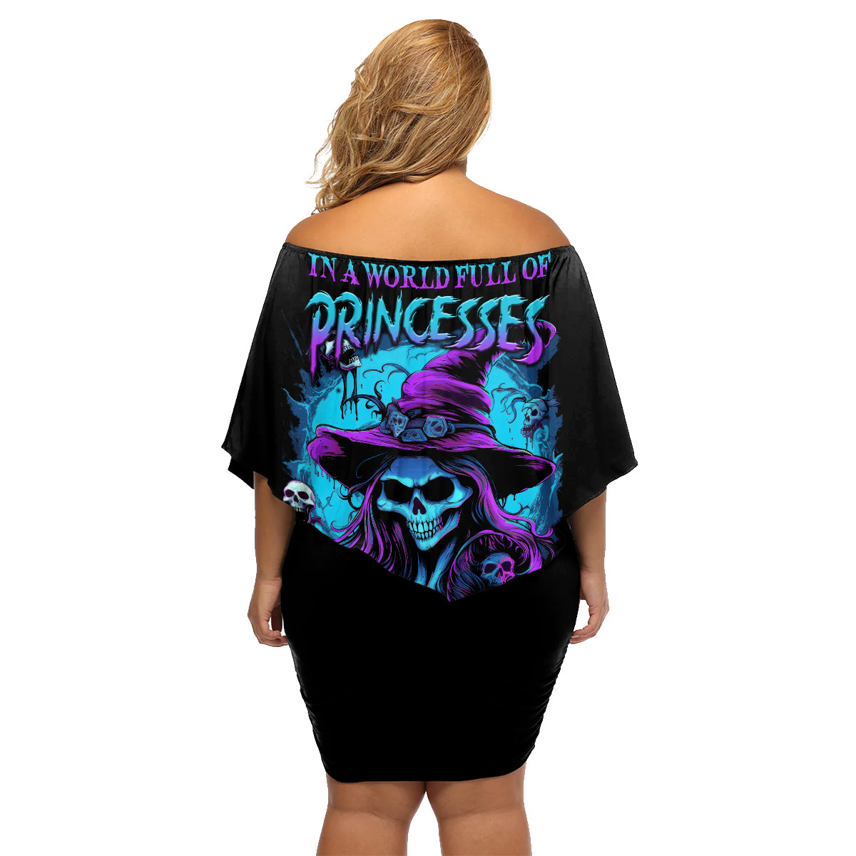 In A World Full Of Princesses Be A Witch Halloween Family Matching Off Shoulder Short Dress and Hawaiian Shirt - Wonder Print Shop