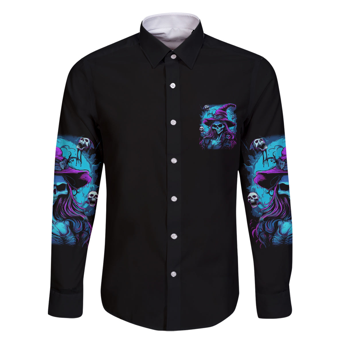 In A World Full Of Princesses Be A Witch Halloween Family Matching Puletasi Dress and Hawaiian Shirt - Wonder Print Shop