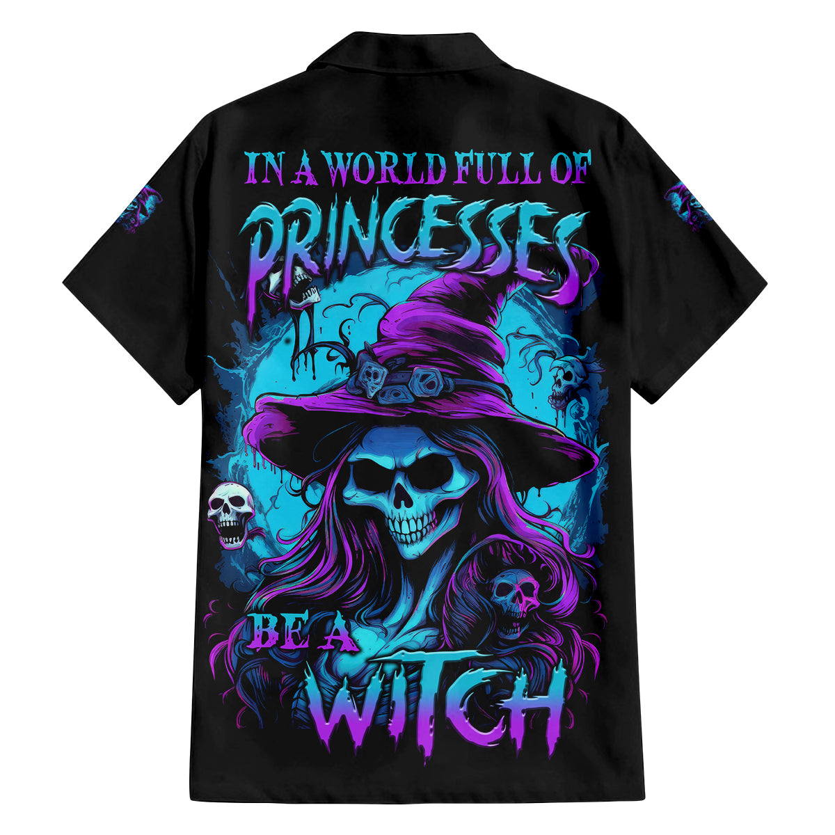 In A World Full Of Princesses Be A Witch Halloween Family Matching Tank Maxi Dress and Hawaiian Shirt - Wonder Print Shop