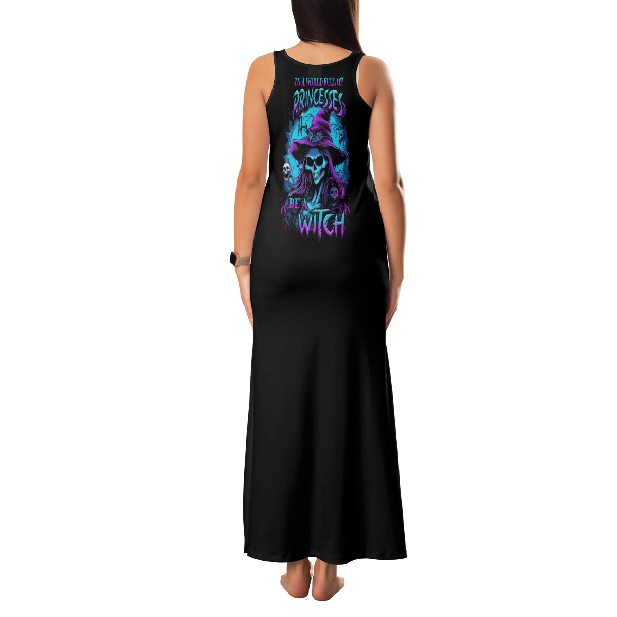 In A World Full Of Princesses Be A Witch Halloween Family Matching Tank Maxi Dress and Hawaiian Shirt - Wonder Print Shop