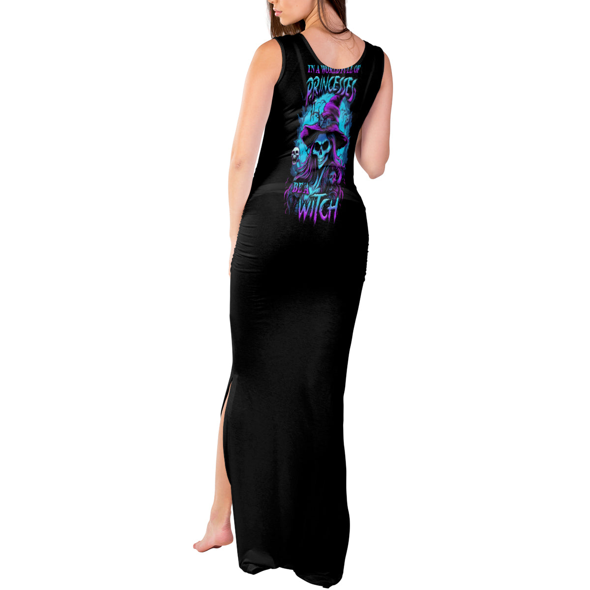 In A World Full Of Princesses Be A Witch Halloween Tank Maxi Dress - Wonder Print Shop