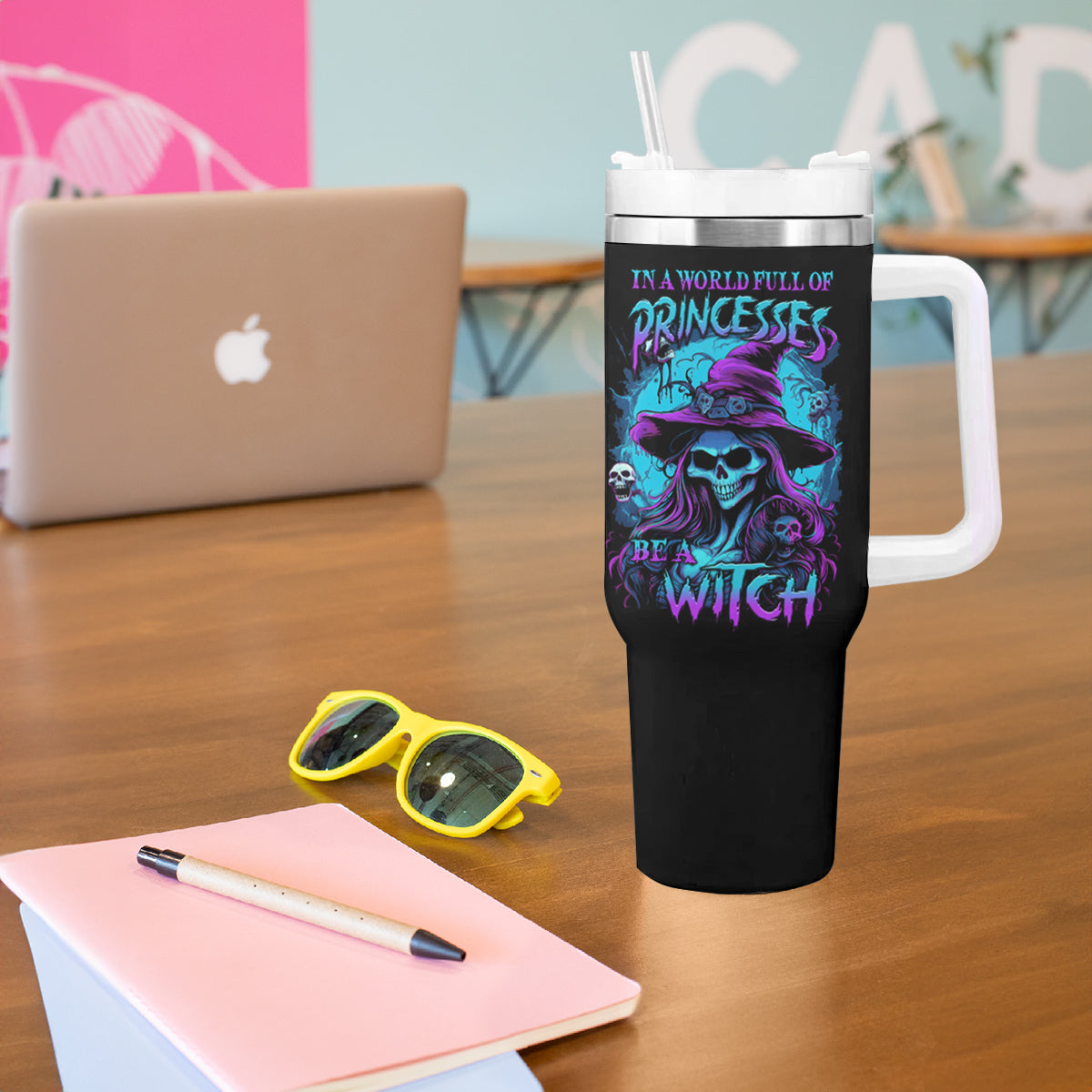 In A World Full Of Princesses Be A Witch Halloween Tumbler With Handle - Wonder Print Shop
