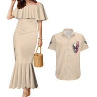 Fresh Out Of F Watercolor Skull Couples Matching Mermaid Dress and Hawaiian Shirt - Wonder Print Shop