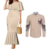 fresh-out-of-f-watercolor-skull-couples-matching-mermaid-dress-and-long-sleeve-button-shirt