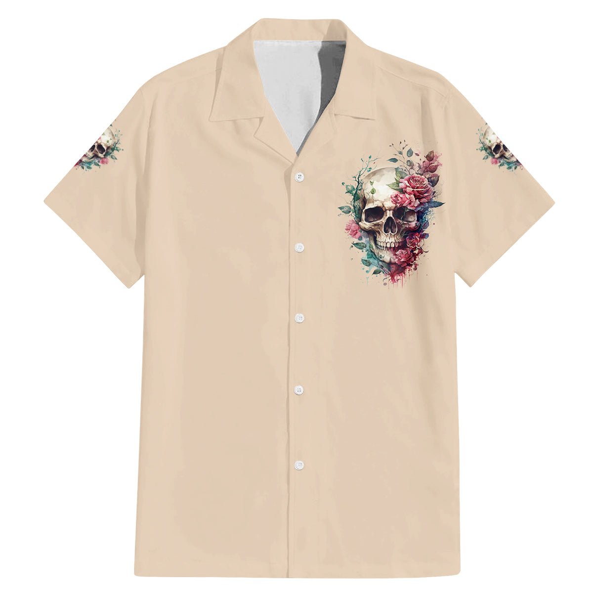 Fresh Out Of F Watercolor Skull Family Matching Mermaid Dress and Hawaiian Shirt - Wonder Print Shop