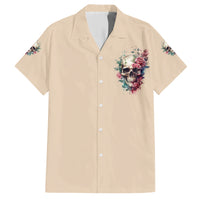 Fresh Out Of F Watercolor Skull Family Matching Short Sleeve Bodycon Dress and Hawaiian Shirt - Wonder Print Shop