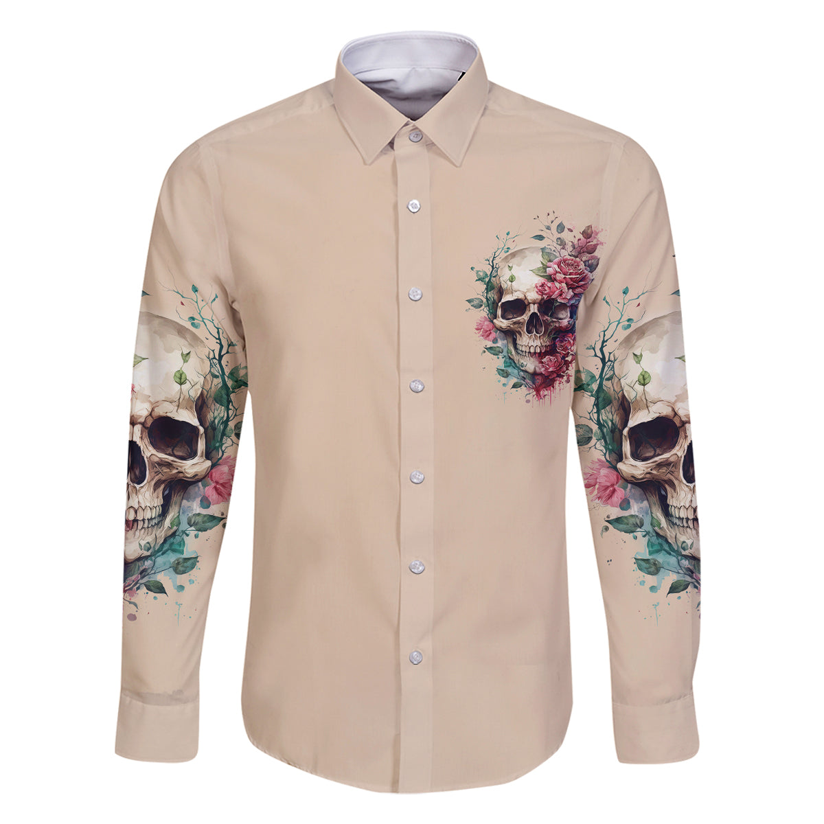 Fresh Out Of F Watercolor Skull Family Matching Summer Maxi Dress and Hawaiian Shirt - Wonder Print Shop