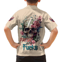 Fresh Out Of F Watercolor Skull Family Matching Tank Maxi Dress and Hawaiian Shirt - Wonder Print Shop