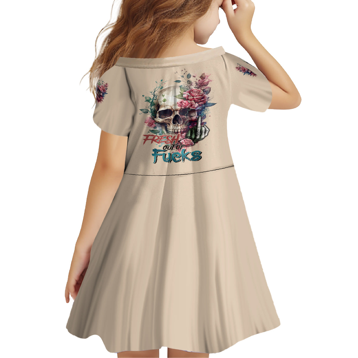 Fresh Out Of F Watercolor Skull Family Matching Tank Maxi Dress and Hawaiian Shirt - Wonder Print Shop