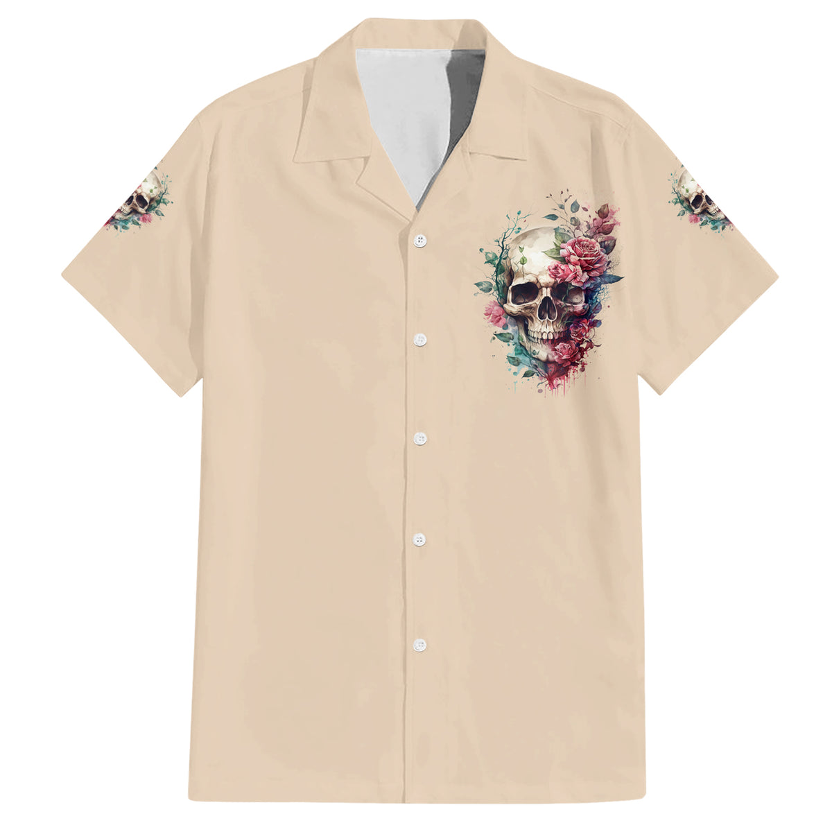 Fresh Out Of F Watercolor Skull Hawaiian Shirt - Wonder Print Shop