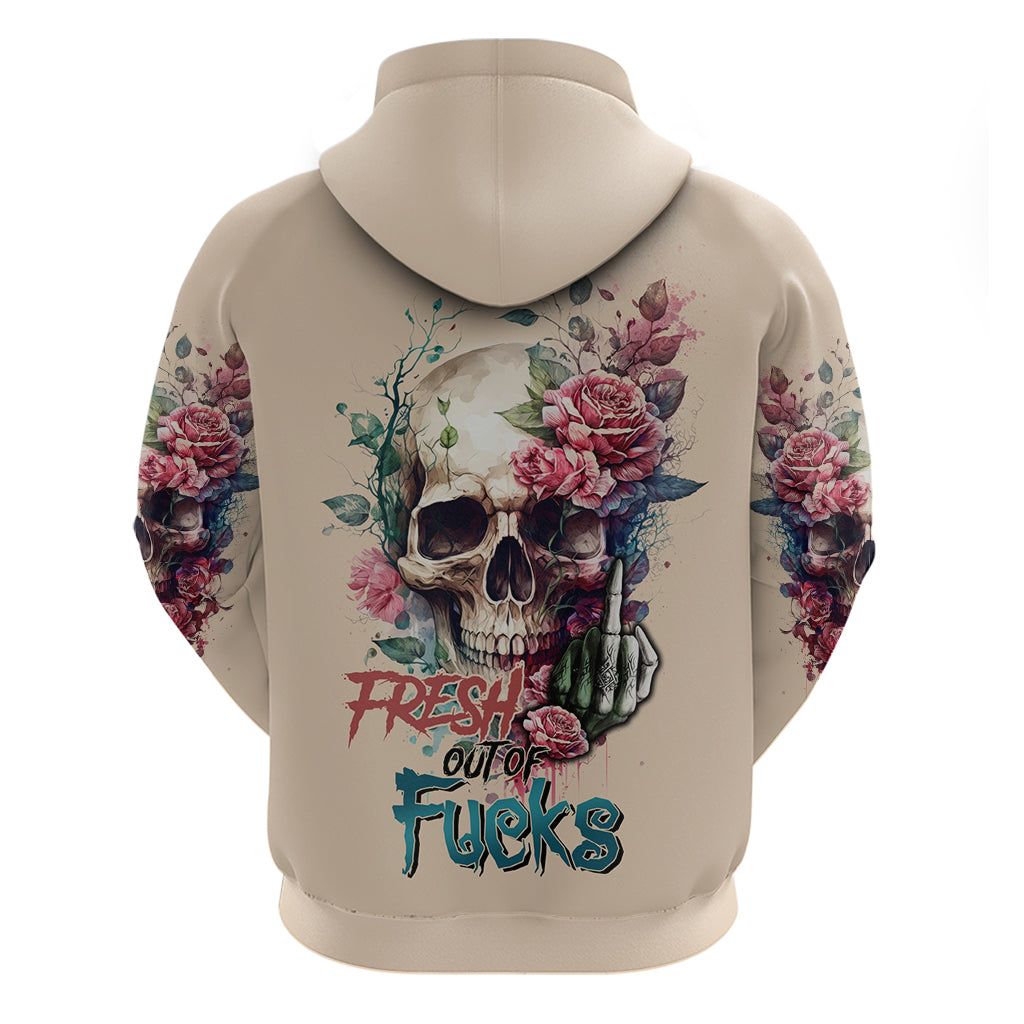 Fresh Out Of F Watercolor Skull Hoodie - Wonder Print Shop