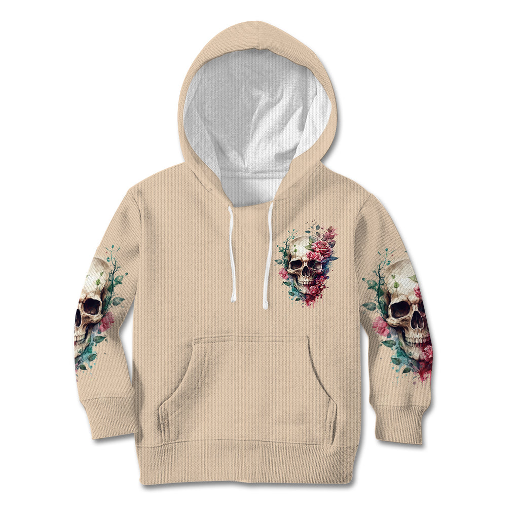 Fresh Out Of F Watercolor Skull Kid Hoodie - Wonder Print Shop
